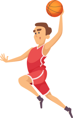 Basketball player throwing ball Illustration