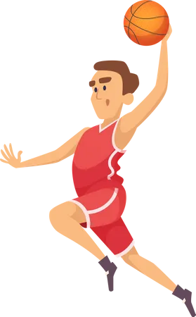Basketball player throwing ball Illustration