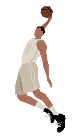 Basketball Player throwing basketball  Illustration
