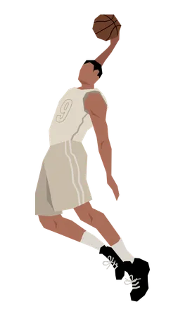 Basketball Player throwing basketball  Illustration