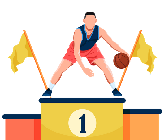 Basketball player trophy Illustration