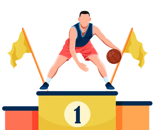 Basketball player trophy  Illustration