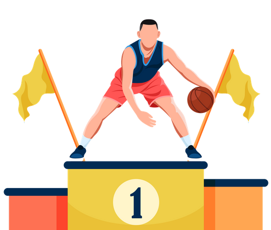 Basketball player trophy  Illustration