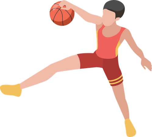 Basketball player with ball  Illustration