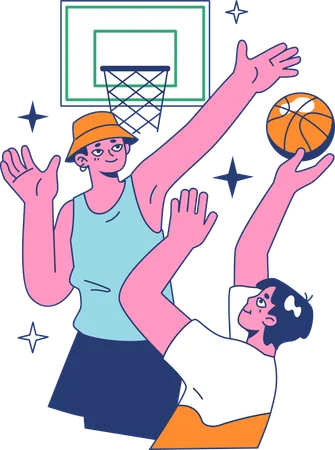 Basketball players  Illustration