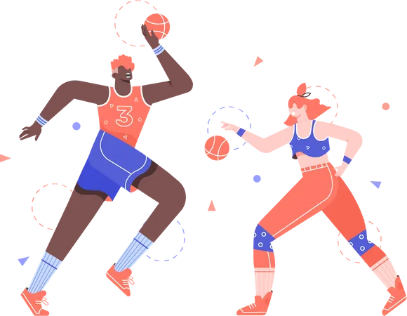 Basketball players Illustration