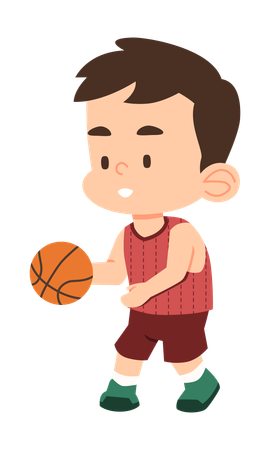 Basketball players are playing basketball match  Illustration