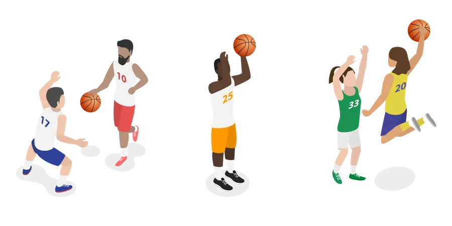 Basketball Players  Illustration