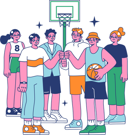 Basketball practice  Illustration