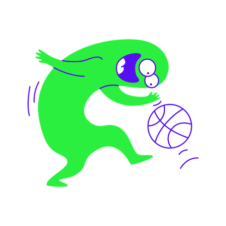 Mit Basketball spielen  Illustration