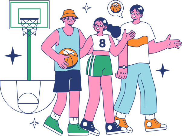 Basketball team  イラスト