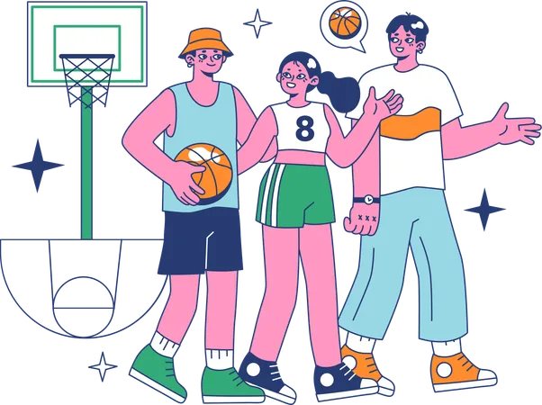 Basketball team  Illustration