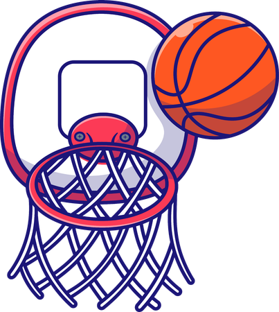 Basketball With Basket  Illustration