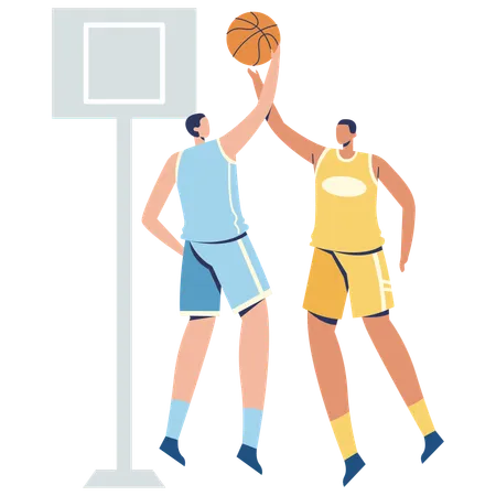 Basketballspieler beim Jump Ball  Illustration