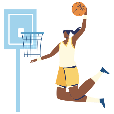 Basketballspieler Slam Dunk des Basketballs  Illustration