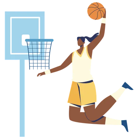 Basketballspieler Slam Dunk des Basketballs  Illustration