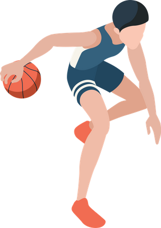 Basketballspieler spielen  Illustration