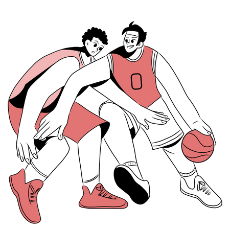 Basketballspieler beim Turnier  Illustration
