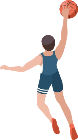 Basketballspieler springt  Illustration