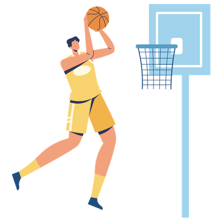 Basketball-Spieler Sprungwurf des Basketballs  Illustration