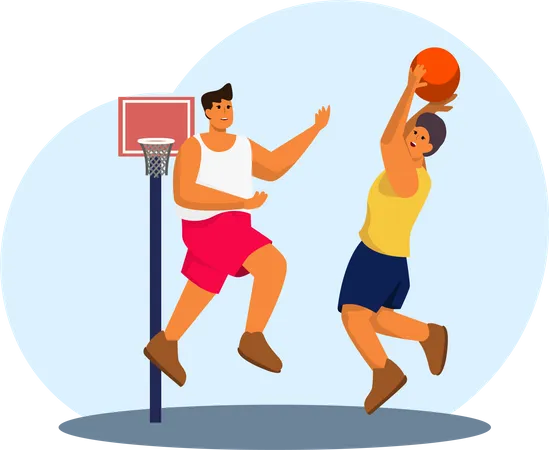 Basketballspieler trifft Tor  Illustration