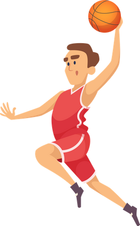 Basketballspieler wirft Ball  Illustration