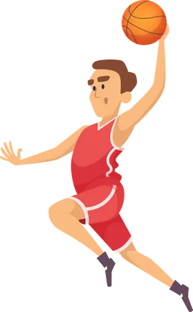 Basketballspieler wirft Ball  Illustration