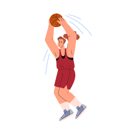 Basketballspielerin wirft Ball  Illustration