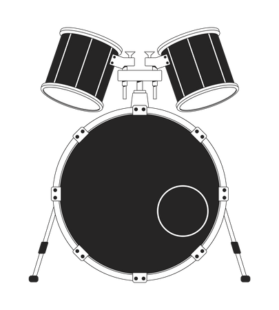 Bass drum with mid and high tom  Illustration