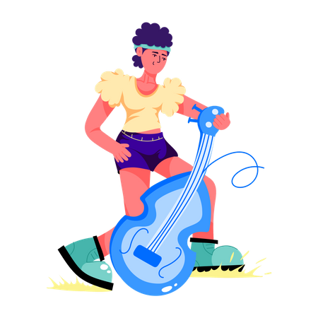 Bass Player  Illustration