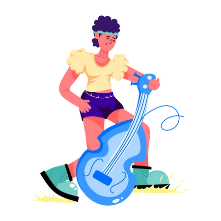 Bass Player  Illustration