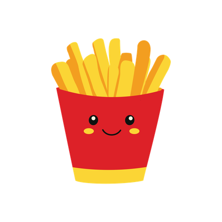 Batatas fritas preferidas das crianças  Ilustração