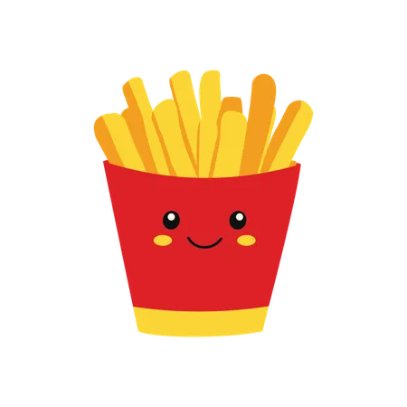 Batatas fritas preferidas das crianças  Ilustração