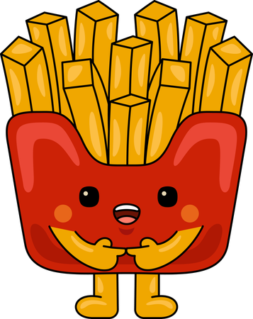 Mascote batata frita  Ilustração