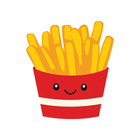 Batatas fritas salgadas  Ilustração