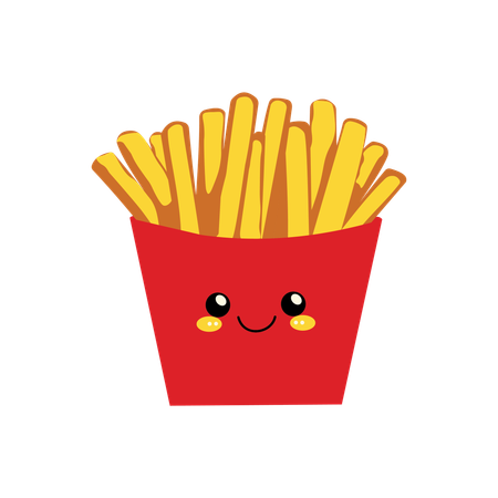 Batatas fritas salgadas  Ilustração