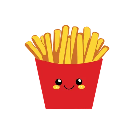 Batatas fritas salgadas  Ilustração