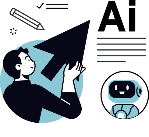 Bate-papo de IA com robô  Ilustração