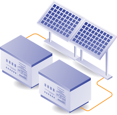 Batería de almacenamiento de energía del panel solar  Ilustración