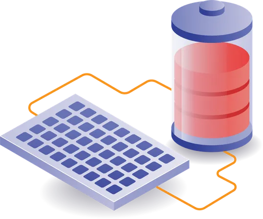 Bateria de armazenamento de energia do painel solar  Ilustração