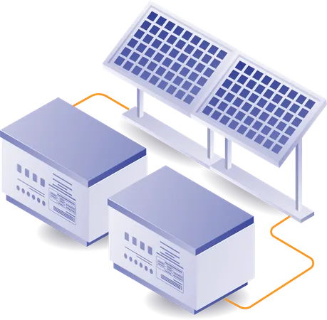 Bateria de armazenamento de energia do painel solar  Ilustração