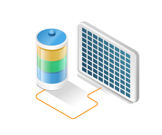 Bateria do painel solar  Ilustração