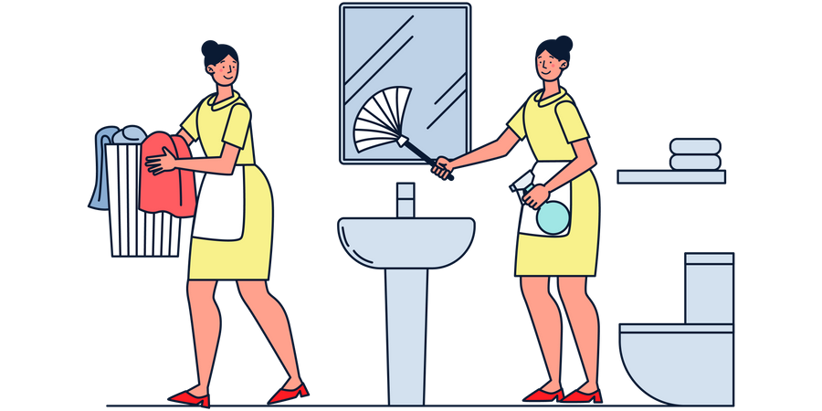 Bathroom Cleaning Service Illustration