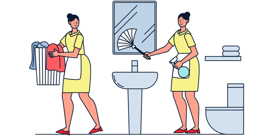 Bathroom Cleaning Service Illustration
