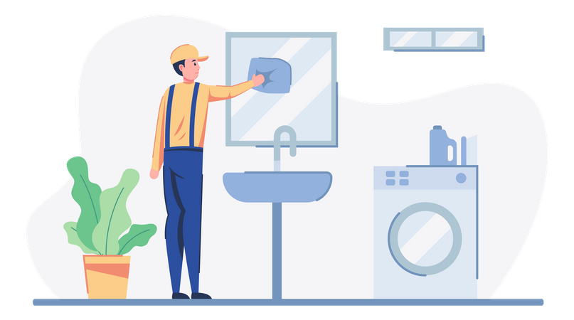 Bathroom Cleaning Service  Illustration