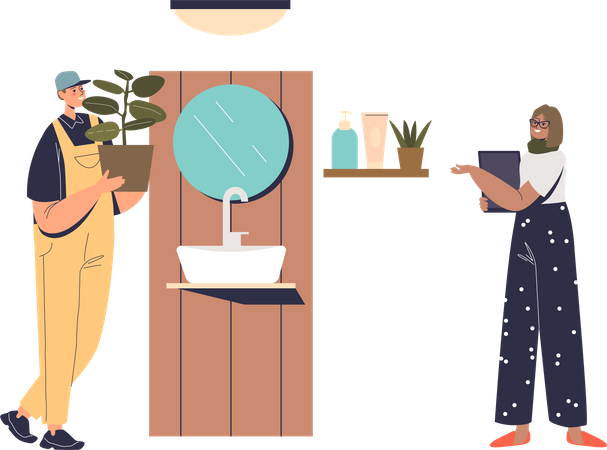 Bathroom decoration and renovation  Illustration