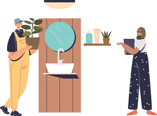 Bathroom decoration and renovation  Illustration