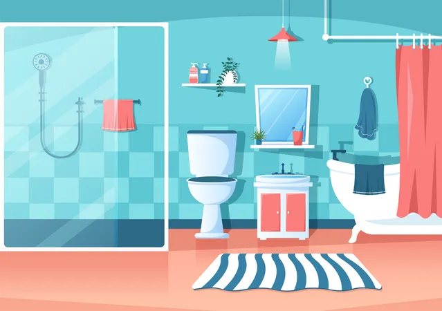 Bathroom Interior Illustration