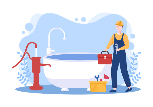 Bathtub Service Illustration