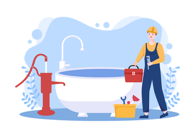 Bathtub Service  Illustration